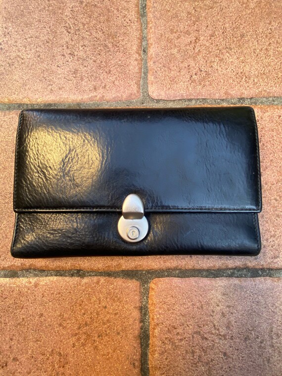 Vintage Wallet/Black leather wallet Florence Italy