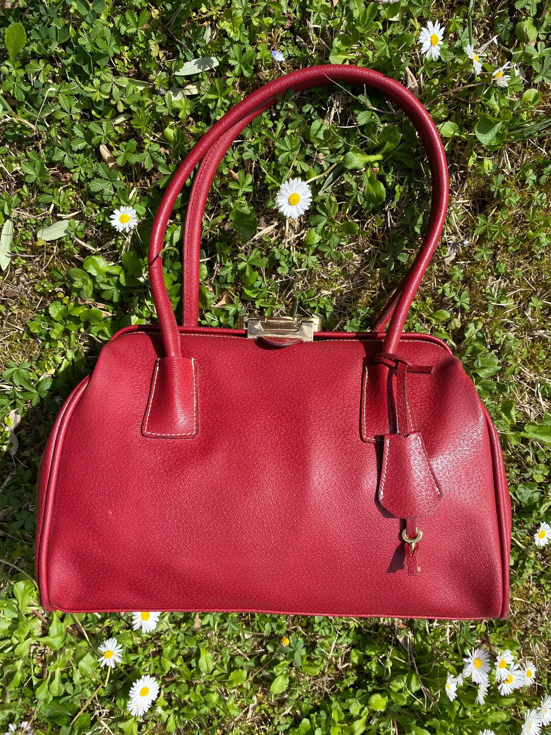 70s Vintage Doctor Bag David Jones Italy/coral Bag Leather/design