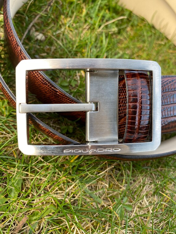 Authentic belt Piquadro/Brown belt leather/Cintur… - image 4