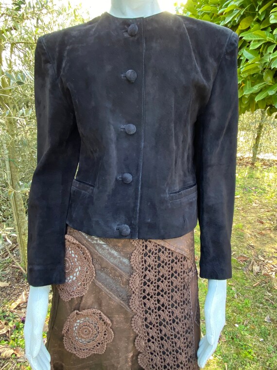 90s Vintage Jacket Leather Last Scene/black Jacket Chamois/design 