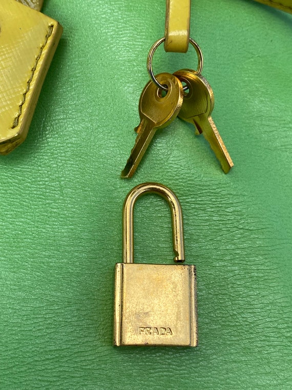 90s Vintage Authentic Padlock Key Prada gold Padlock Key Metal design Padlock Prada padlock Keys Prada Etsy UK