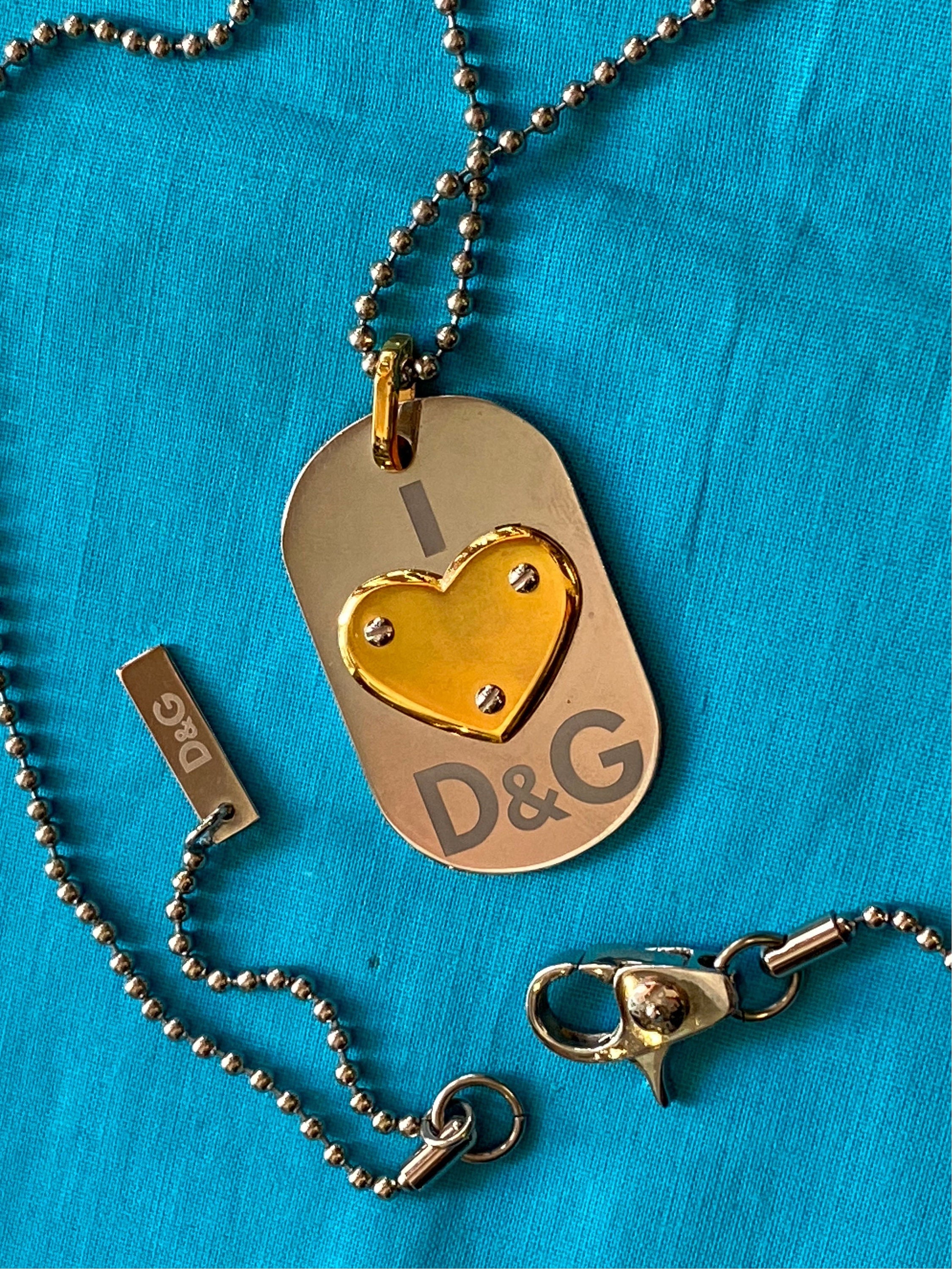 Authentic Necklace Dolce Gabbana With Heart/silver Necklace With 