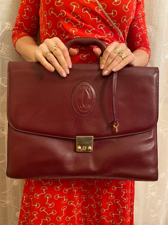 Craftsman bag Cartier/Bordeaux leather briefcase C