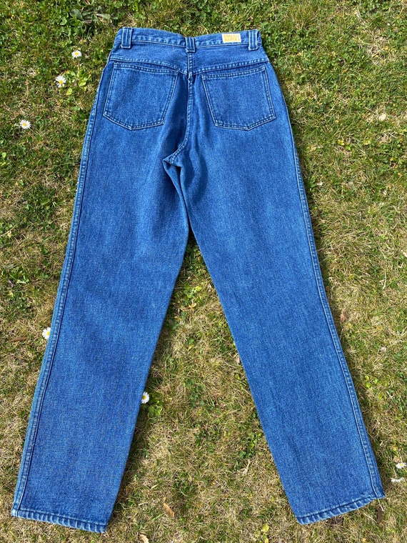 90s Vintage jeans Yellow Naples/Blue jeans cotton… - image 2