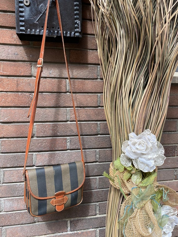 80s FENDI crossbody Pequin Zucca/Fendi bag/Leather