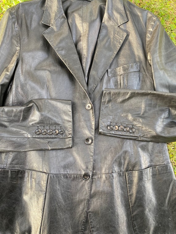 90s Vintage Luxury jacket Gucci/Black jacket leat… - image 6