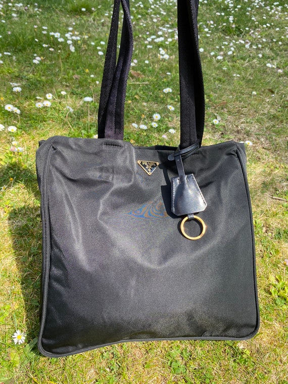 Prada Black Nylon Bowling Bag in Good Condition - Etsy