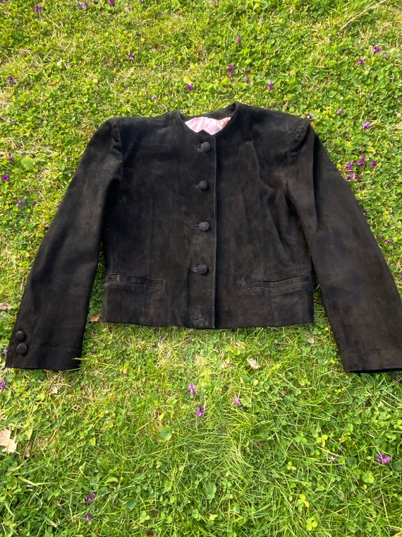 90s Vintage jacket leather Last Scene/Black jacke… - image 5