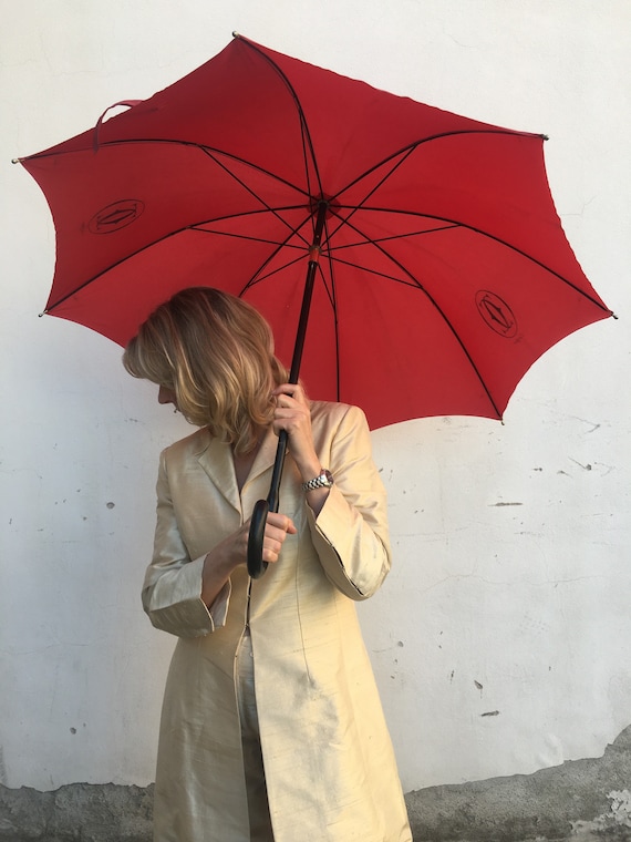 Umbrella Cartier/ Vintage umbrella Cartier/ Rain u