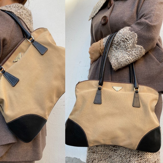 Shoulder bag Prada/Vintage Bag Prada 80s/ Canvas b