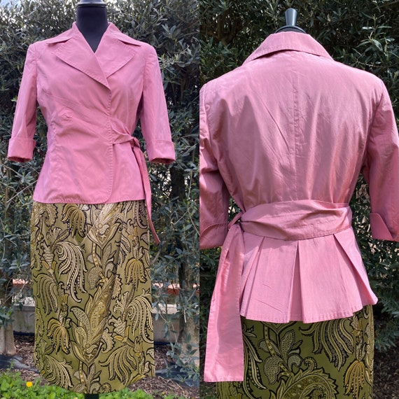 90s Vintage jacket Max Mara/Pink jacket silk/Max … - image 1