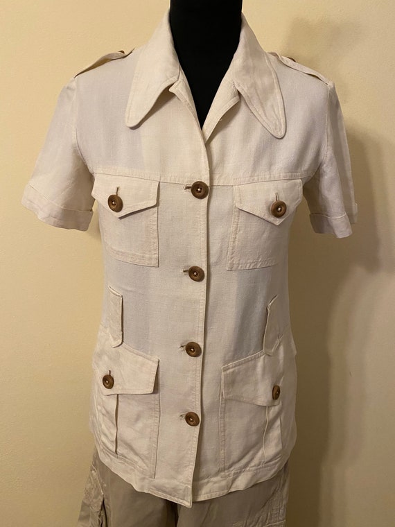Safari jacket/Jacket Cotton Safaris/Ivory Safari j