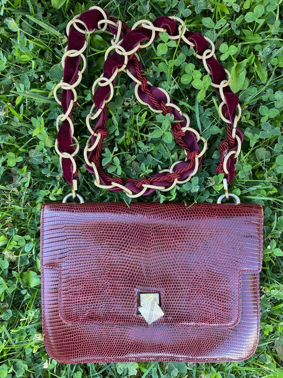 60s Vintage rare Authentic lizard Gucci clutch bag