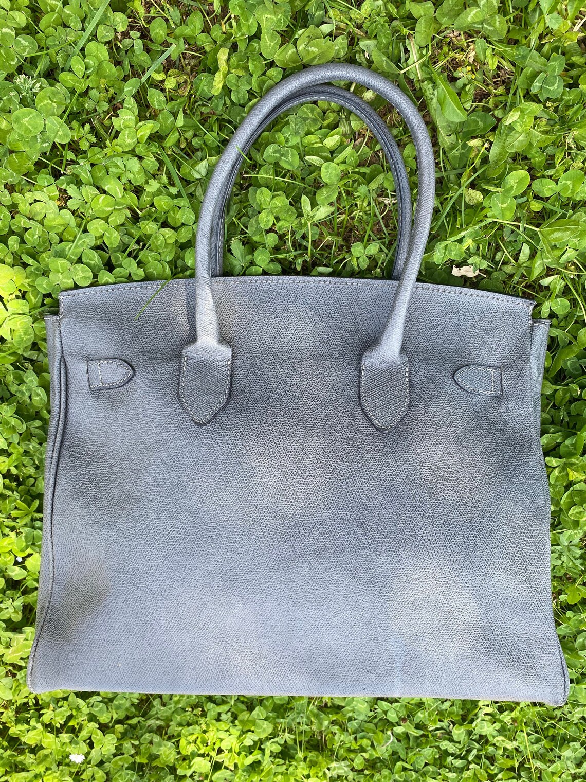 90s bag Artisan Florence Italy/Gray leather bag/Design bag Etsy