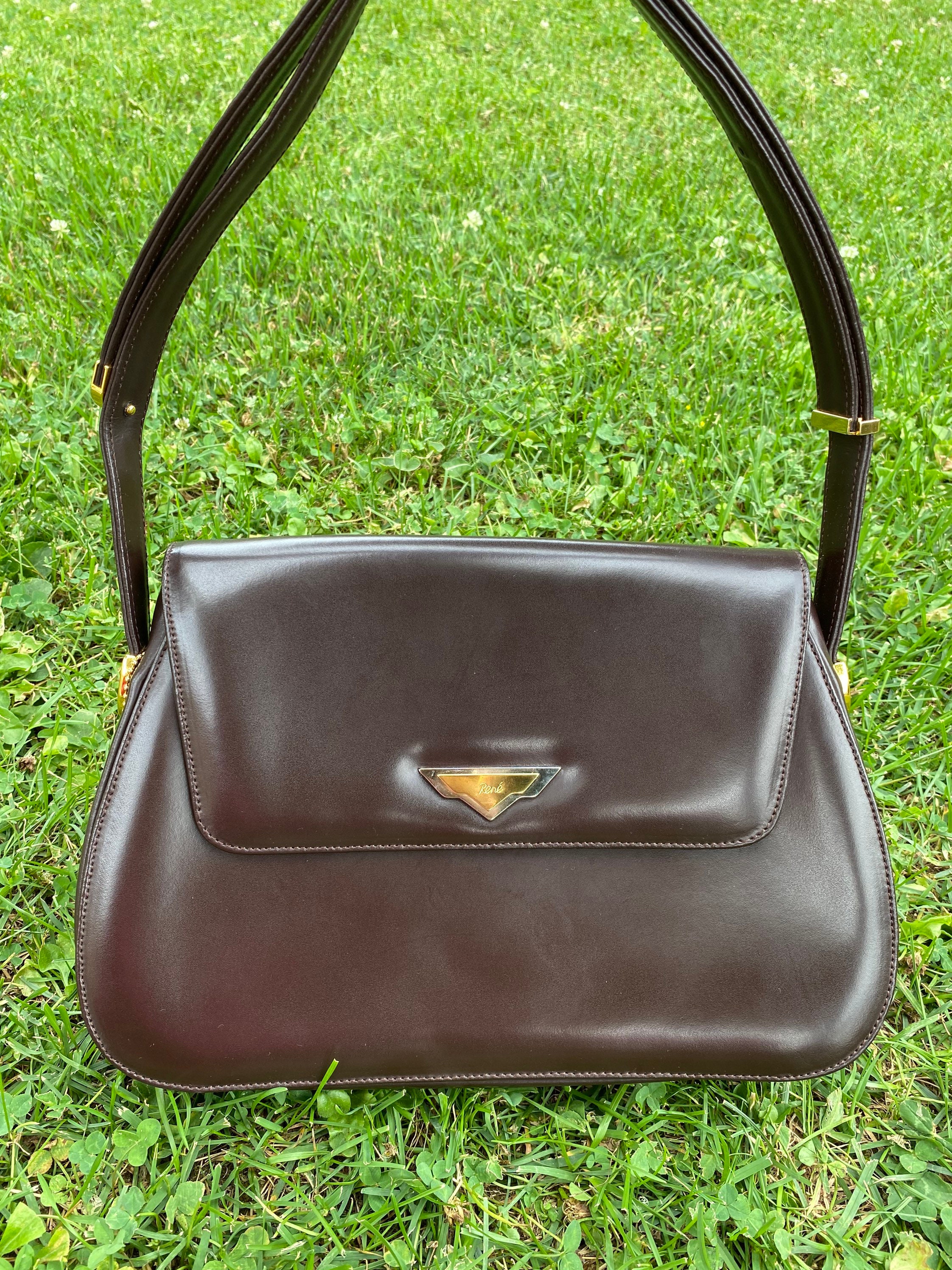 Rene 80s Vintage Luxury Leather Crossbag