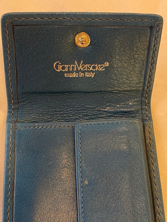 Versace/Blue leather wallet Gianni Versace Italy/V