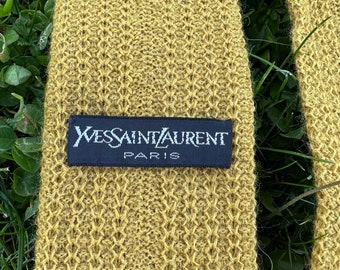 80er Jahre Luxuskrawatte Yves Saint Laurent Paris/Mostard-Krawatte aus Wolle/YSL-Krawatte/Vintage-Krawatte aus Wolle/Design seltene Wollkrawatte YSL