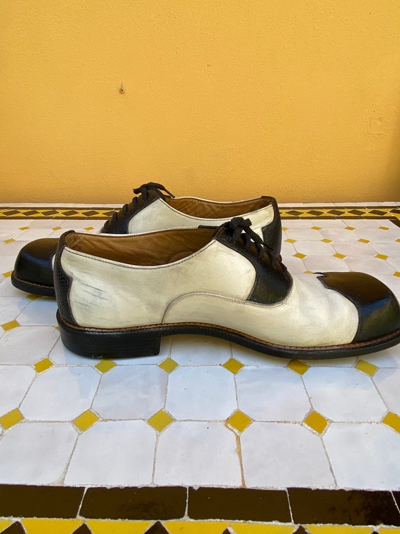 70s Vintage design shoes Lord Kid/White black sho… - image 6