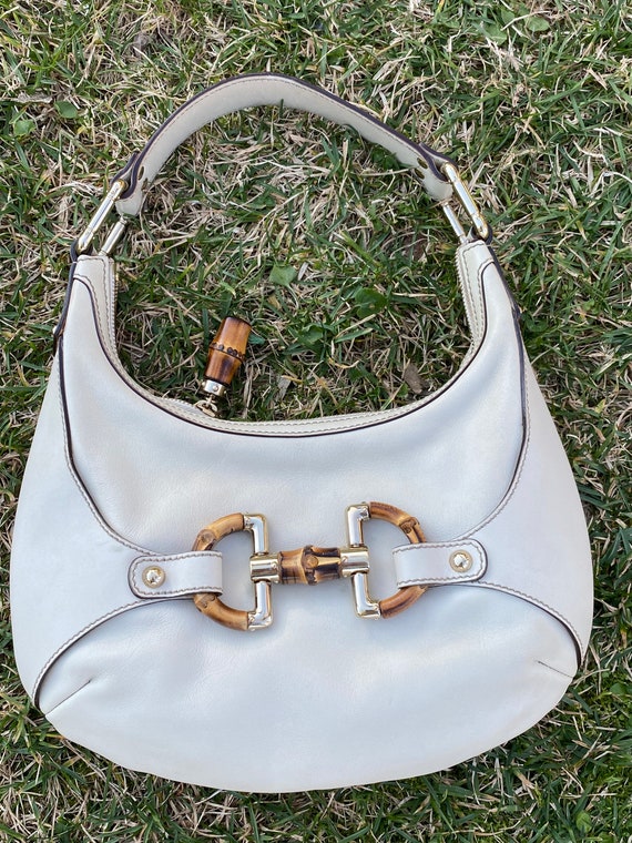 90s Authentic, vintage Gucci Hobo bag/Ivory bag l… - image 2