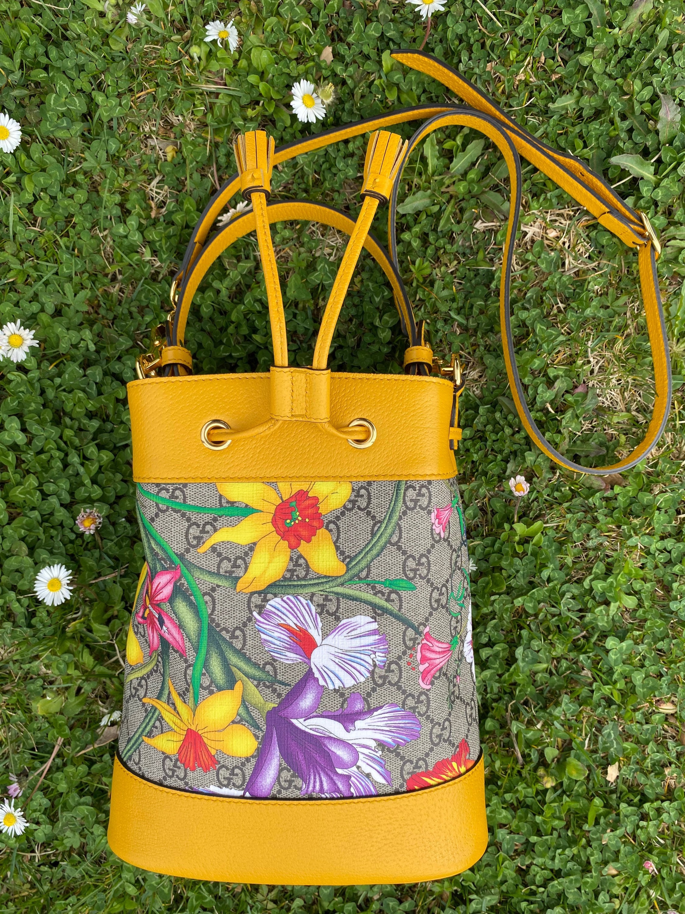Authentic Vintage Bucket Bag Small Ophidia Flora Etsy