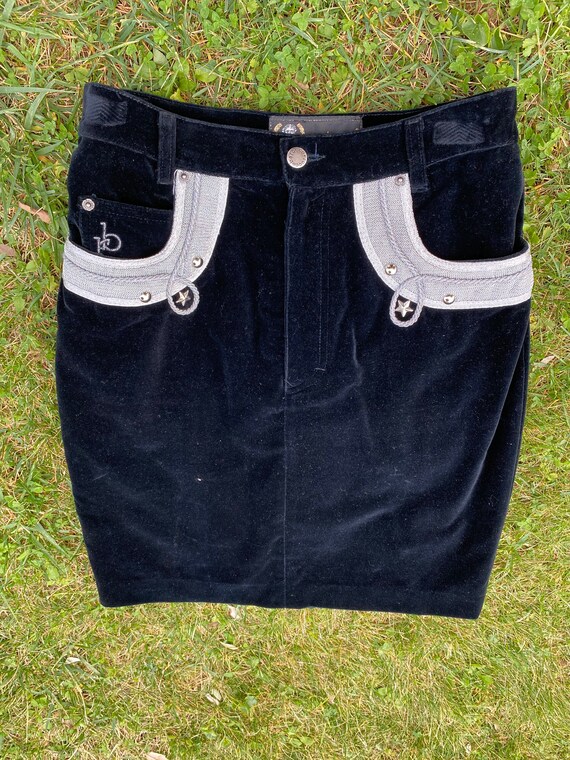 Etsy vintage black velvet cheap skirt