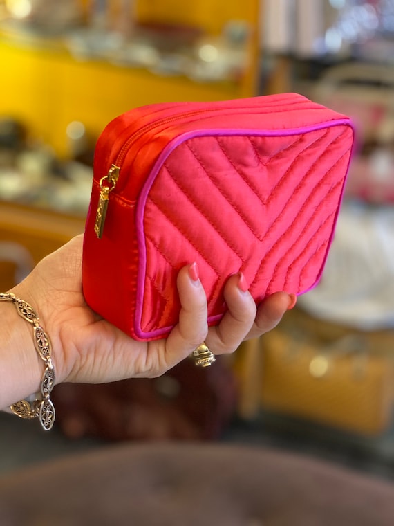 YSL/Red nylon beauty/ Pouch YSL 90s/Vintage bag co