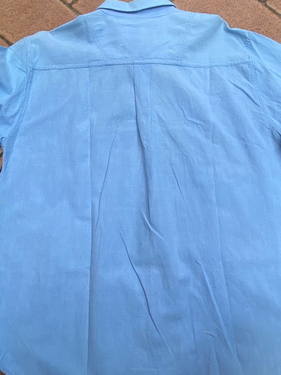 80s Vintage shirt patchwork Aasha Jeans Wear/Blue… - image 6