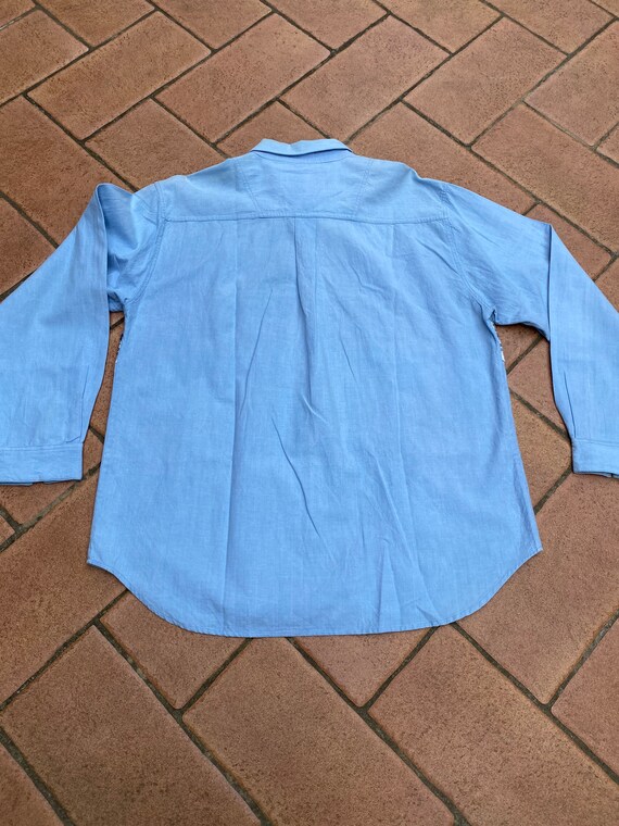 80s Vintage shirt patchwork Aasha Jeans Wear/Blue… - image 8