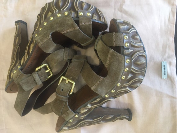 Sandals Miu Miu/ Miu Miu designer sandals/ Leather