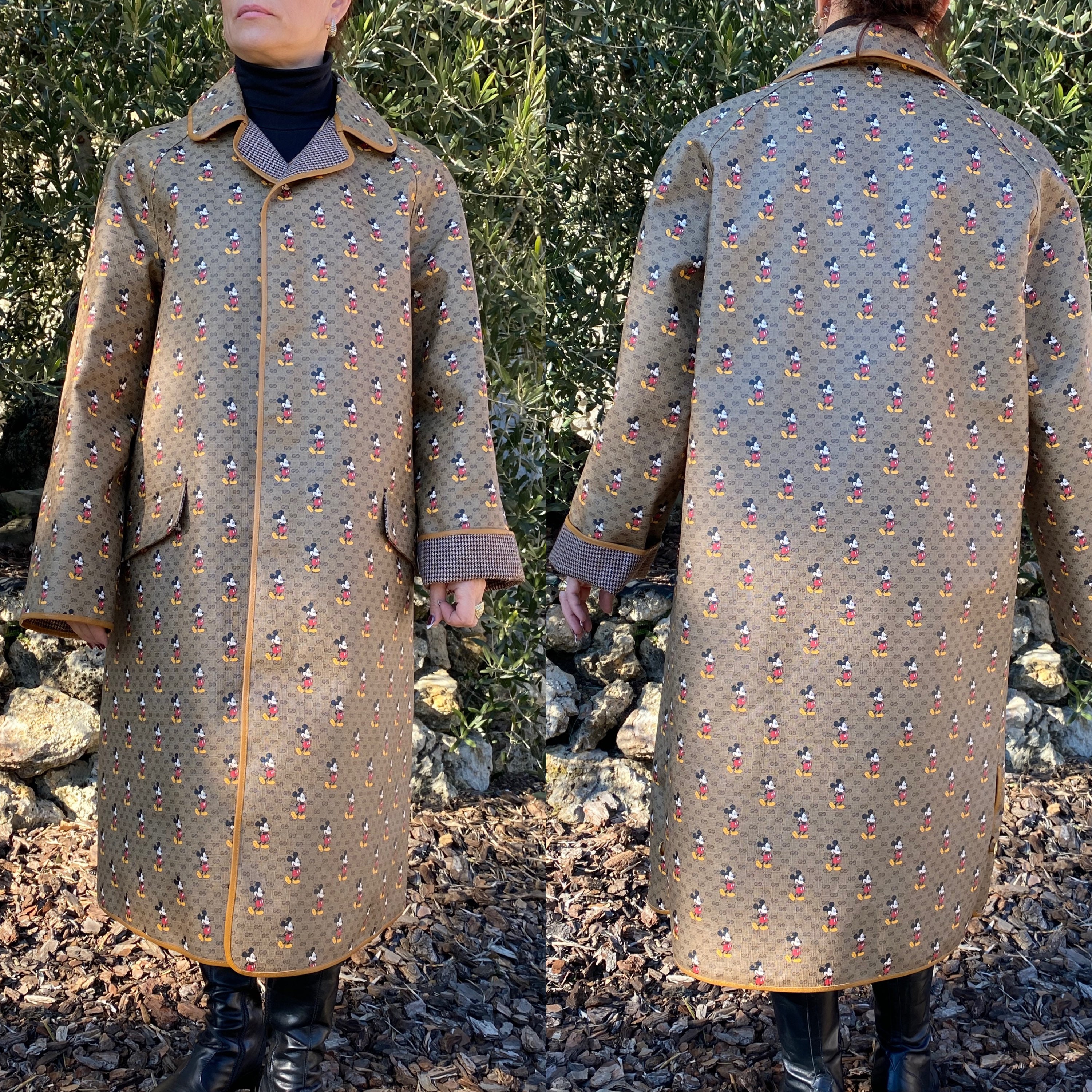 Gucci GG Pattern Trench Coat in Natural
