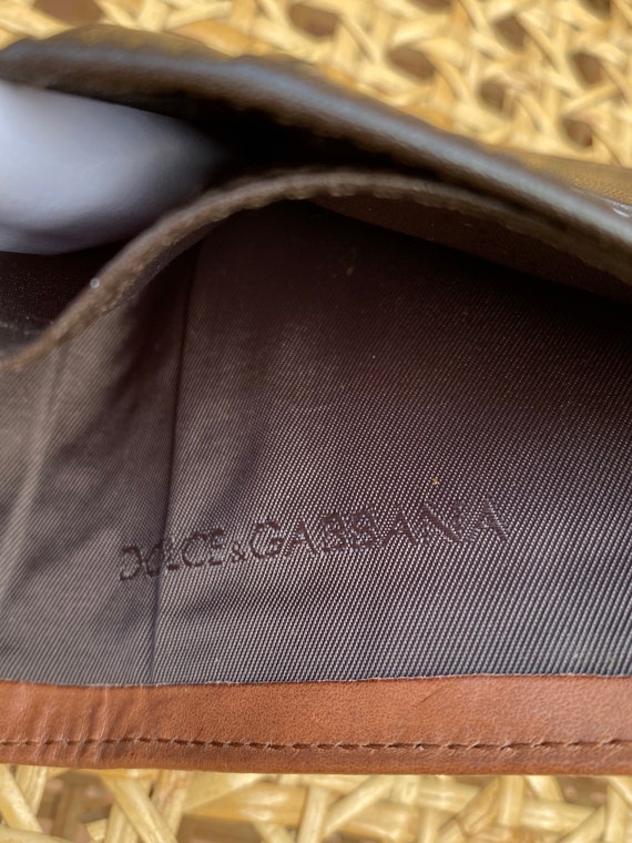 90s Dolce Gabbana Vintage Wallet/Brown leather ca… - image 8