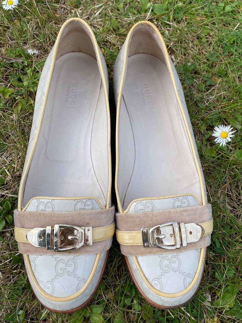 90s Authentic shoes Gucci/Ivory shoes leather/Ballerinas Gucci/Fashion ballerina shoes Gucci/Decolleté Gucci image 4