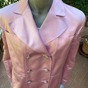 80s Vintage trench coat Valentino Boutique/Design Luxury trench silk Valentino/Pink trench coat Valentino/Ceremony cardigan/Elegant blazer Valentino image 4