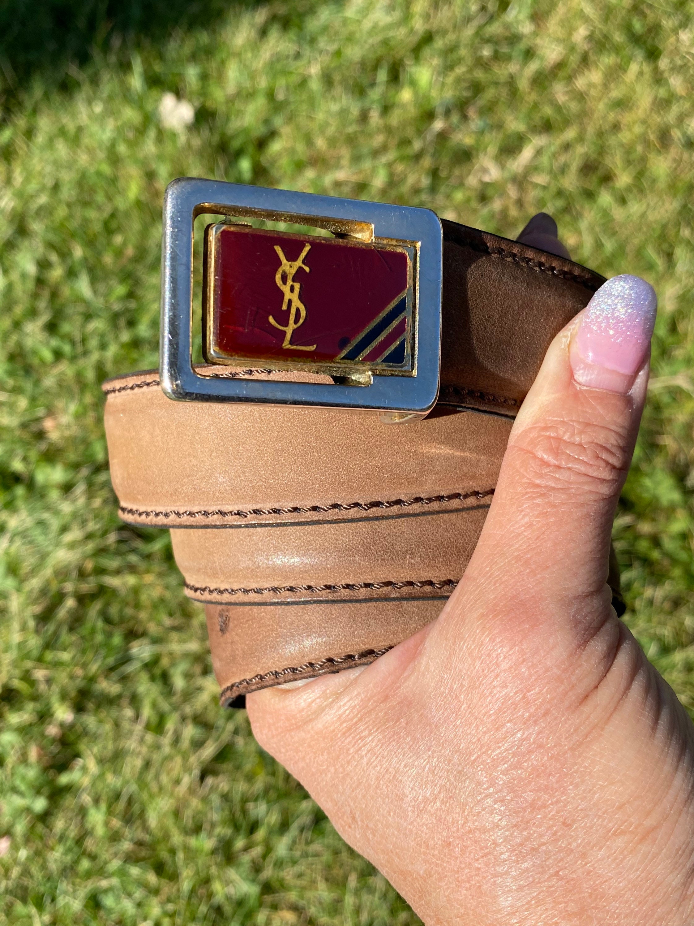 Ysl Yves Saint Laurent Vintage Leather Belt