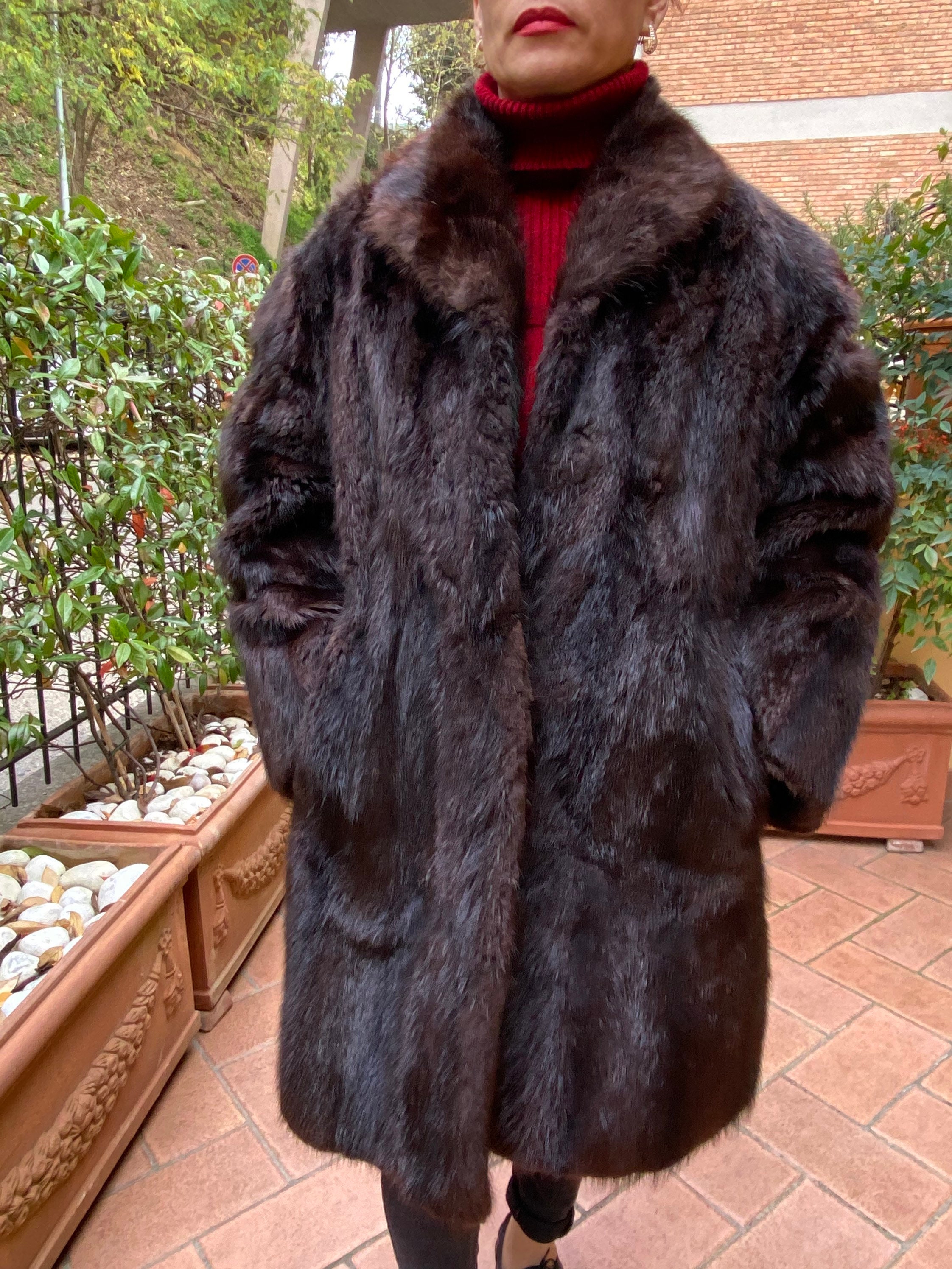 80s Vintage Fur/vintage Brown Fur Jacket/design Fur Italy/fashion