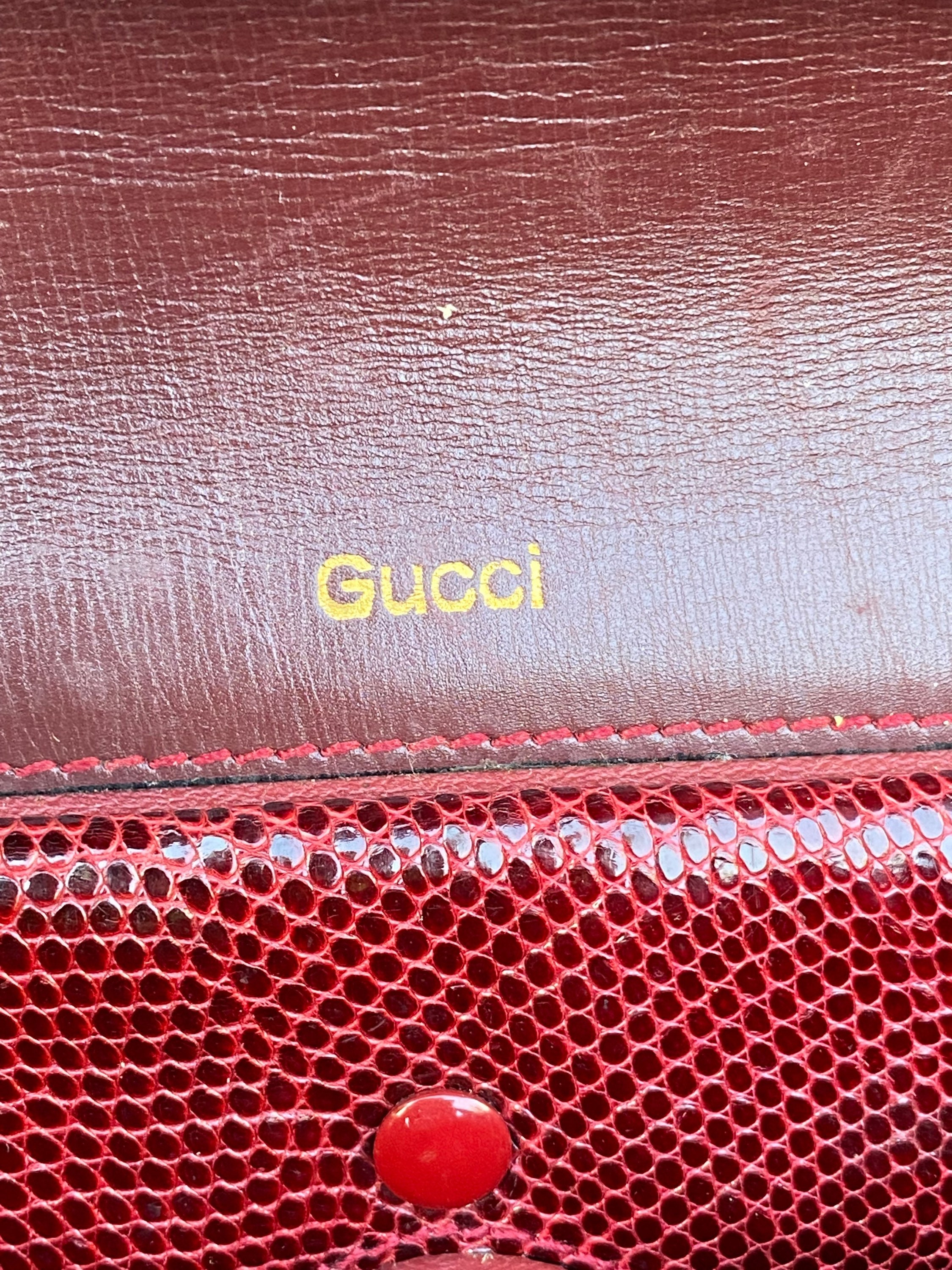 Vintage Gucci Black Lizard Evening Bag Gold Hardware 1970s at 1stDibs