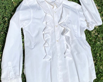 90s Vintage blouse Comme Des Garçons/white cotton shirt Fashion/Blouse Comme Des Garçons/Blouse Des Garçons