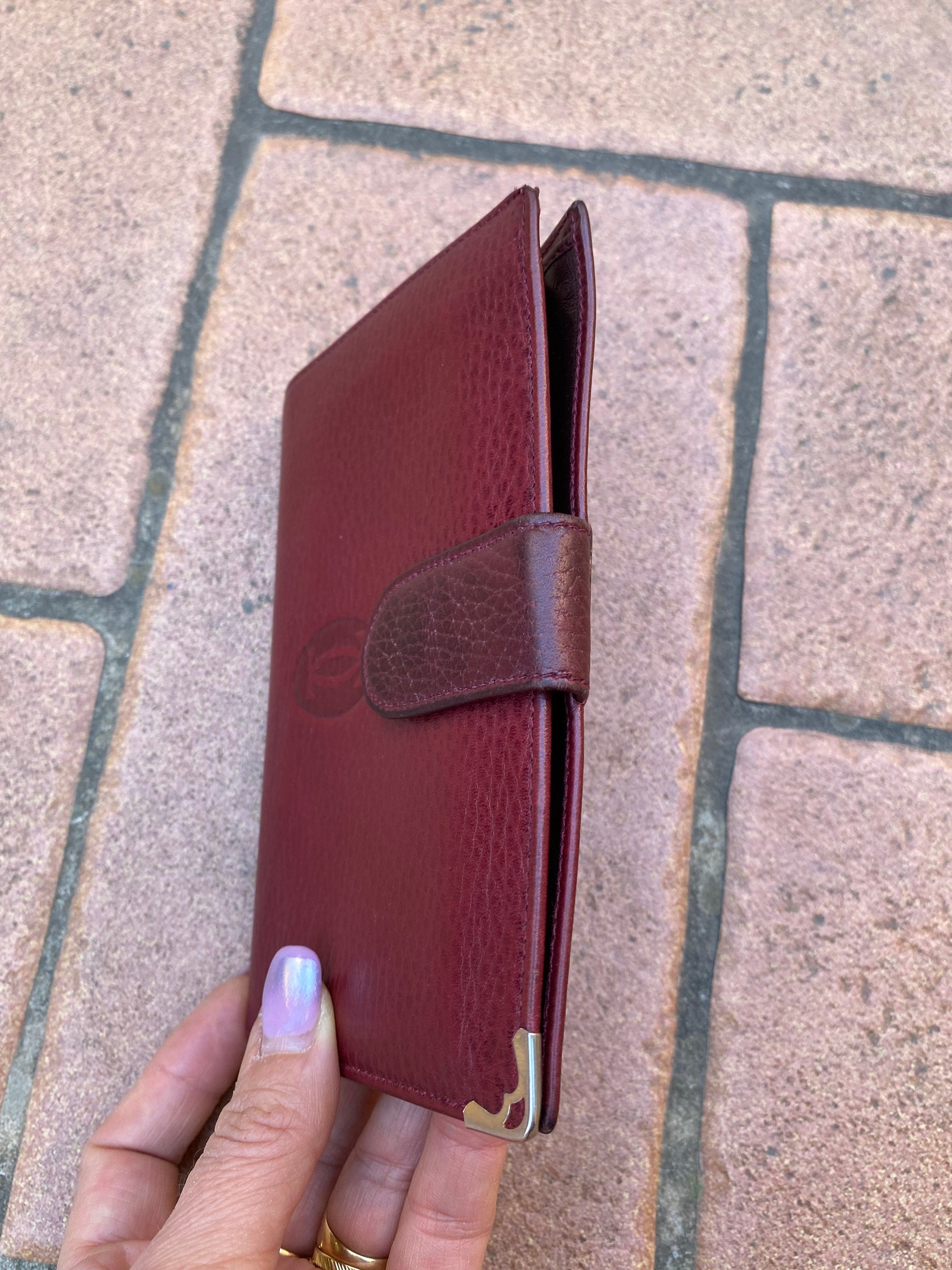 80s Cartier Vintage Wallet/bordeaux Leather Wallet Cartier Etsy