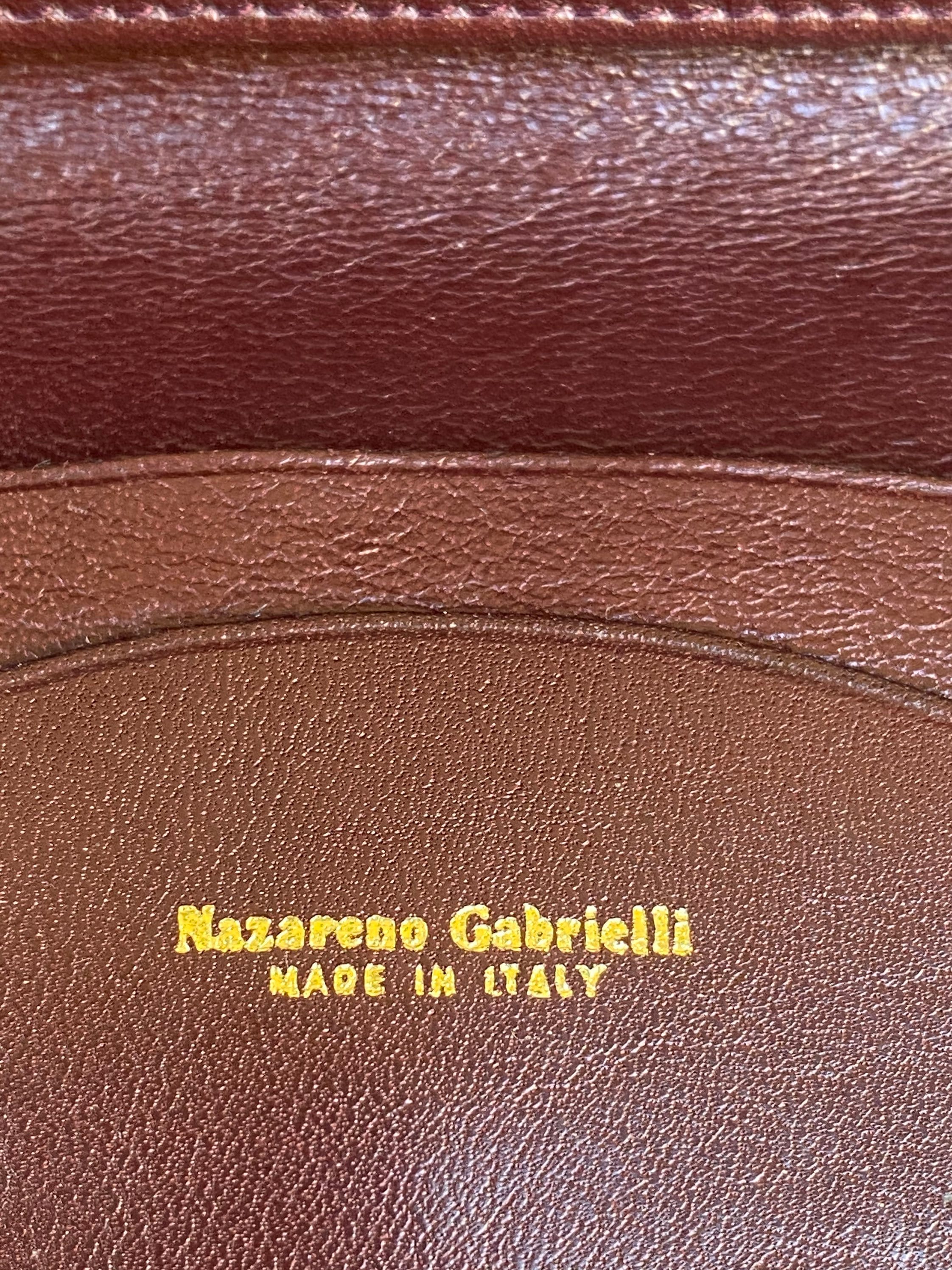 80s Vintage Wallet Nazareno Gabrielli/bordeaux Leather Wallet 