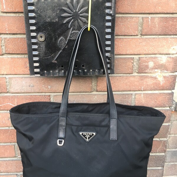 Authentic Prada bag/Vintage Prada 90s/ Black Prada handbag/ Prada nylons bag/Vintage bag Prada/ Tote bag Prada/ Shoulderbag Prada/ Fashion