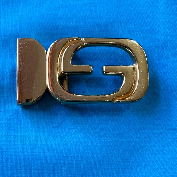 70s Vintage authentic GG buckle Florenzia Italy/Gold buckle belt/Design buckle GG/Gold colored GG buckle from the 70s