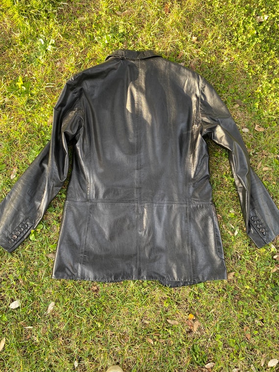 90s Vintage Luxury jacket Gucci/Black jacket leat… - image 4