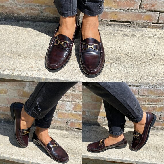 Jaren 90 Authentieke mocassin Massimo Dutti/Bordeaux schoenen - Etsy  Nederland