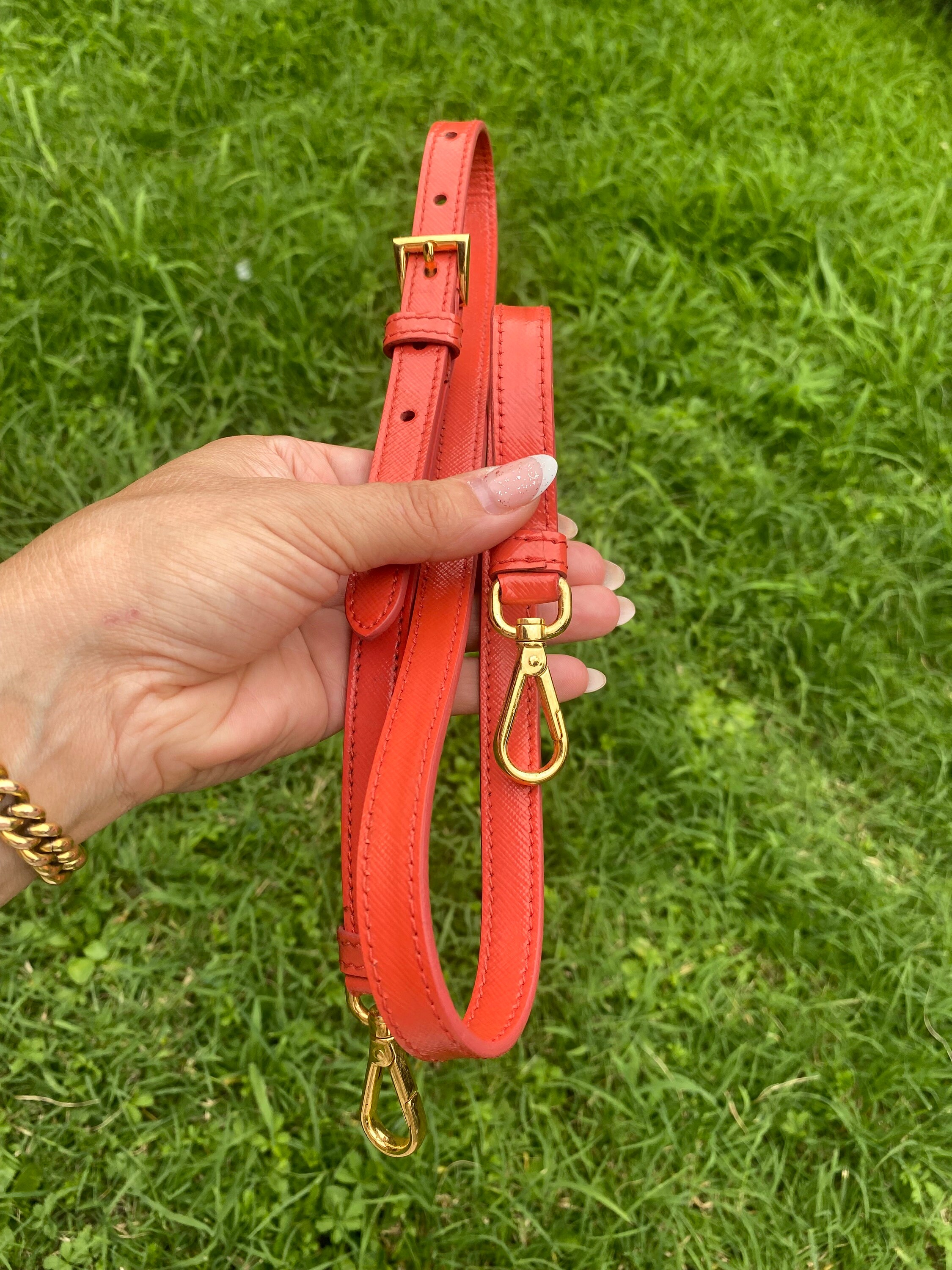 Prada leather bag strap deals