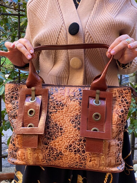 90s Bag Florence/brown Shoulder Bag/handcrafted Bag Fiorentina 