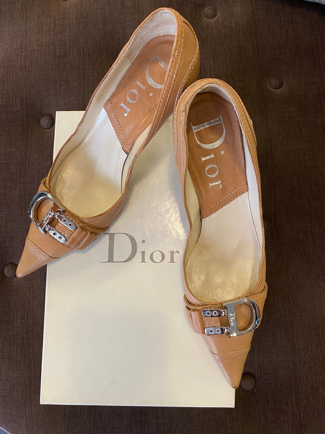 90s Dior Shoes/Beige Décolleté Christian Dior/ Lady Dior
