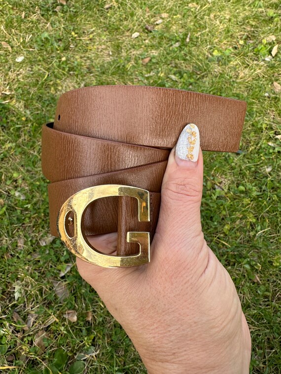 90s Vintage Belt Gucci brown Belt Leather cintura Gucci Vintage vintage Rare Belt GG Fashion Design Belt Gucci Etsy