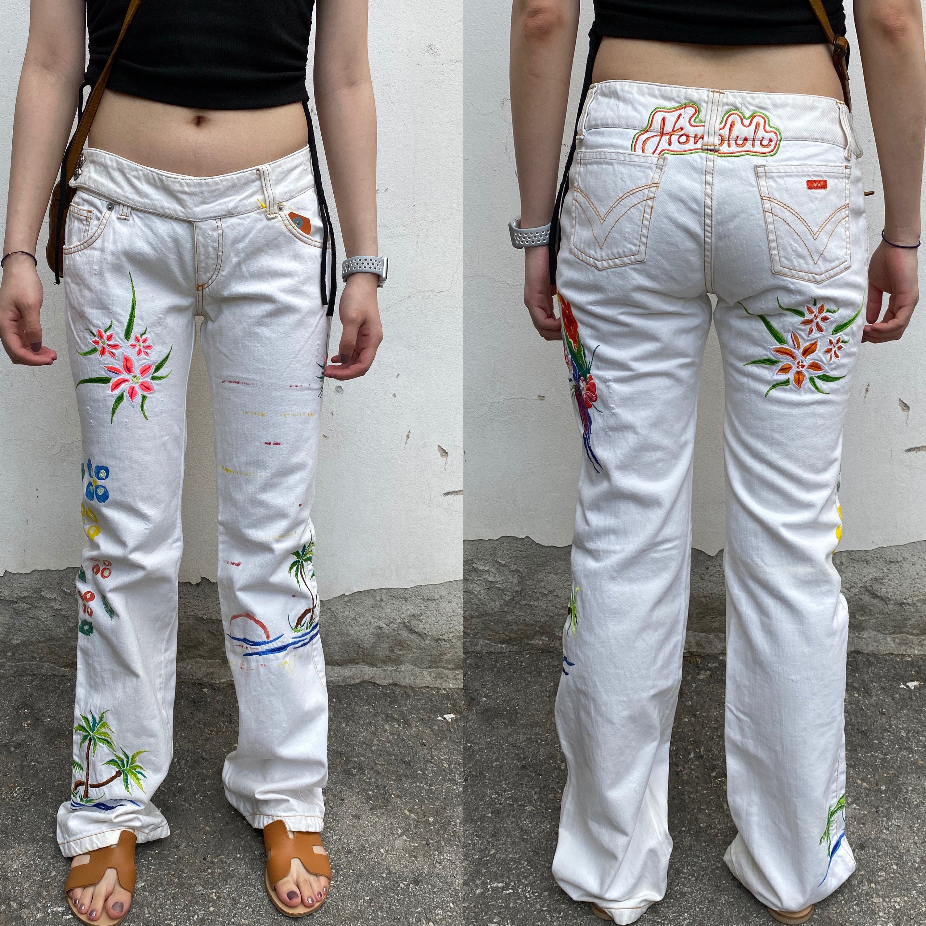 Dolce & Gabbana Kids Floral-Embroidered Jeans