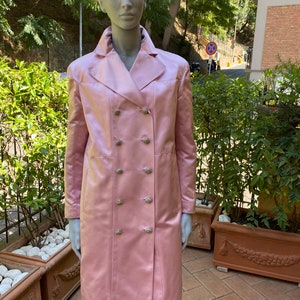 80s Vintage trench coat Valentino Boutique/Design Luxury trench silk Valentino/Pink trench coat Valentino/Ceremony cardigan/Elegant blazer Valentino image 2