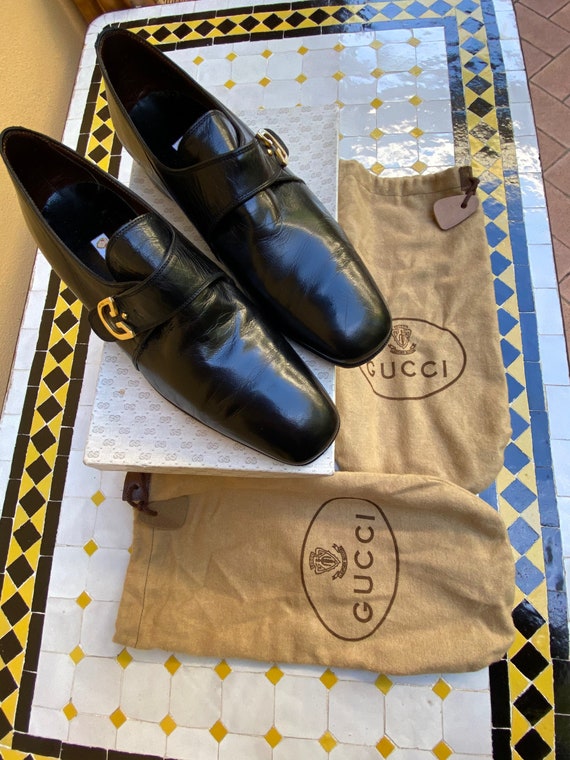 Shoes Gucci 90s/Leather shoes Gucci/Black shoes Gu